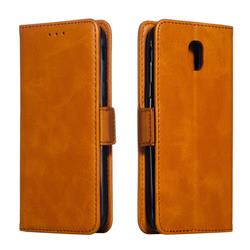 Retro Classic Calf Pattern Leather Wallet Phone Case for Samsung Galaxy J5 2017 J530 Eurasian - Yellow