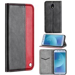 Classic Business Ultra Slim Magnetic Sucking Stitching Flip Cover for Samsung Galaxy J5 2017 J530 Eurasian - Red