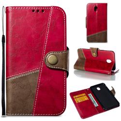 Retro Magnetic Stitching Wallet Flip Cover for Samsung Galaxy J5 2017 J530 Eurasian - Rose Red