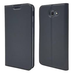 Ultra Slim Card Magnetic Automatic Suction Leather Wallet Case for Samsung Galaxy J5 Prime - Star Grey