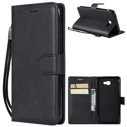 Retro Greek Classic Smooth PU Leather Wallet Phone Case for Samsung Galaxy J5 Prime - Black