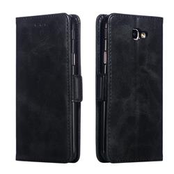 Retro Classic Calf Pattern Leather Wallet Phone Case for Samsung Galaxy J5 Prime - Black