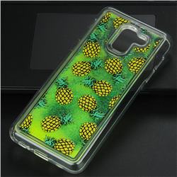 Pineapple Glassy Glitter Quicksand Dynamic Liquid Soft Phone Case for Samsung Galaxy J6 (2018) SM-J600F