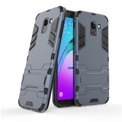 Armor Premium Tactical Grip Kickstand Shockproof Dual Layer Rugged Hard Cover for Samsung Galaxy J6 (2018) SM-J600F - Navy