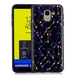 Colorful Arrows 3D Embossed Relief Black Soft Back Cover for Samsung Galaxy J6 (2018) SM-J600F