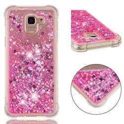 Dynamic Liquid Glitter Sand Quicksand TPU Case for Samsung Galaxy J6 (2018) SM-J600F - Pink Love Heart