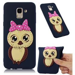 Bowknot Girl Owl Soft 3D Silicone Case for Samsung Galaxy J6 (2018) SM-J600F - Navy