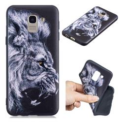 Lion 3D Embossed Relief Black TPU Cell Phone Back Cover for Samsung Galaxy J6 (2018) SM-J600F