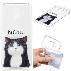 Cat Say No Clear Varnish Soft Phone Back Cover for Samsung Galaxy J6 (2018) SM-J600F
