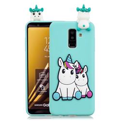Couple Unicorn Soft 3D Climbing Doll Soft Case for Samsung Galaxy J6 (2018) SM-J600F