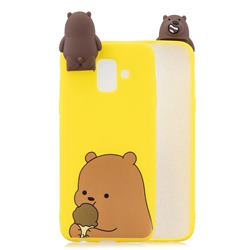 Brown Bear Soft 3D Climbing Doll Stand Soft Case for Samsung Galaxy J6 (2018) SM-J600F
