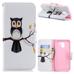 Owl on Tree Leather Wallet Case for Samsung Galaxy J6 (2018) SM-J600F