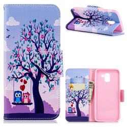 Tree and Owls Leather Wallet Case for Samsung Galaxy J6 (2018) SM-J600F