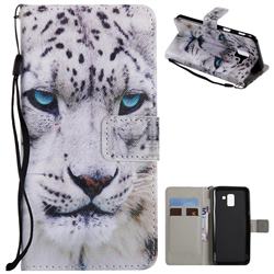 White Leopard PU Leather Wallet Case for Samsung Galaxy J6 (2018) SM-J600F