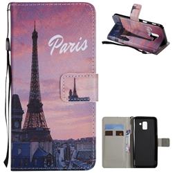 Paris Eiffel Tower PU Leather Wallet Case for Samsung Galaxy J6 (2018) SM-J600F