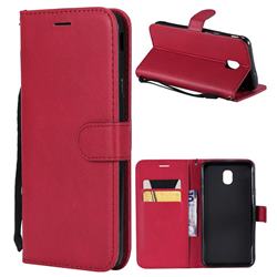 Retro Greek Classic Smooth PU Leather Wallet Phone Case for Samsung Galaxy J6 (2018) SM-J600F - Red