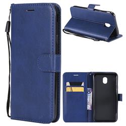 Retro Greek Classic Smooth PU Leather Wallet Phone Case for Samsung Galaxy J6 (2018) SM-J600F - Blue