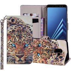 Leopard 3D Painted Leather Phone Wallet Case Cover for Samsung Galaxy J6 (2018) SM-J600F