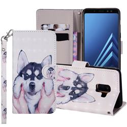 Husky Dog 3D Painted Leather Phone Wallet Case Cover for Samsung Galaxy J6 (2018) SM-J600F