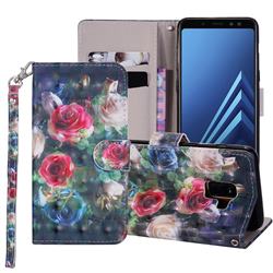 Rose Flower 3D Painted Leather Phone Wallet Case Cover for Samsung Galaxy J6 (2018) SM-J600F