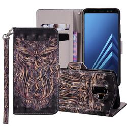 Tribal Owl 3D Painted Leather Phone Wallet Case Cover for Samsung Galaxy J6 (2018) SM-J600F