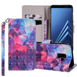 Colored Diamond 3D Painted Leather Phone Wallet Case Cover for Samsung Galaxy J6 (2018) SM-J600F