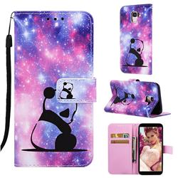 Panda Baby Matte Leather Wallet Phone Case for Samsung Galaxy J6 (2018) SM-J600F