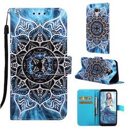 Underwater Mandala Matte Leather Wallet Phone Case for Samsung Galaxy J6 (2018) SM-J600F