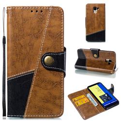 Retro Magnetic Stitching Wallet Flip Cover for Samsung Galaxy J6 (2018) SM-J600F - Brown