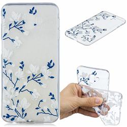 Magnolia Flower Clear Varnish Soft Phone Back Cover for Samsung Galaxy J6 Plus / J6 Prime