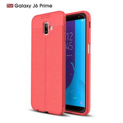 Luxury Auto Focus Litchi Texture Silicone TPU Back Cover for Samsung Galaxy J6 Plus / J6 Prime - Red