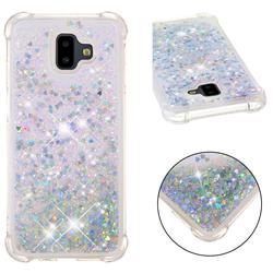 Dynamic Liquid Glitter Sand Quicksand Star TPU Case for Samsung Galaxy J6 Plus / J6 Prime - Silver