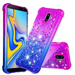 Rainbow Gradient Liquid Glitter Quicksand Sequins Phone Case for Samsung Galaxy J6 Plus / J6 Prime - Purple Blue