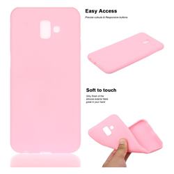 Soft Matte Silicone Phone Cover for Samsung Galaxy J6 Plus / J6 Prime - Rose Red