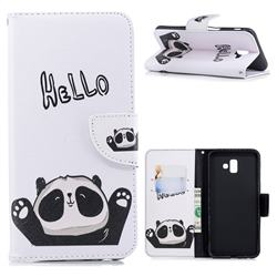 Hello Panda Leather Wallet Case for Samsung Galaxy J6 Plus / J6 Prime