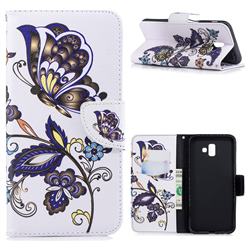 Butterflies and Flowers Leather Wallet Case for Samsung Galaxy J6 Plus / J6 Prime