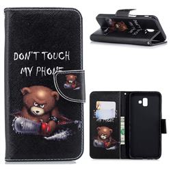 Chainsaw Bear Leather Wallet Case for Samsung Galaxy J6 Plus / J6 Prime
