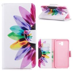 Seven-color Flowers Leather Wallet Case for Samsung Galaxy J6 Plus / J6 Prime