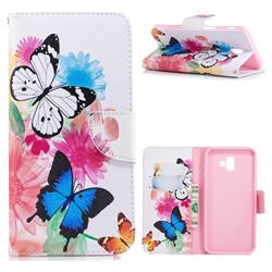 Vivid Flying Butterflies Leather Wallet Case for Samsung Galaxy J6 Plus / J6 Prime