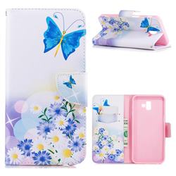Butterflies Flowers Leather Wallet Case for Samsung Galaxy J6 Plus / J6 Prime
