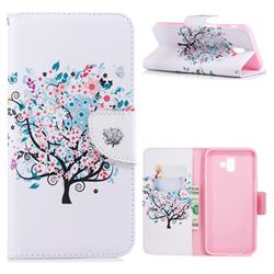Colorful Tree Leather Wallet Case for Samsung Galaxy J6 Plus / J6 Prime