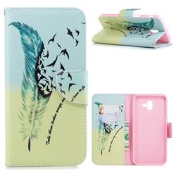 Feather Bird Leather Wallet Case for Samsung Galaxy J6 Plus / J6 Prime