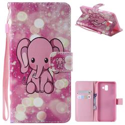 Pink Elephant PU Leather Wallet Case for Samsung Galaxy J6 Plus / J6 Prime