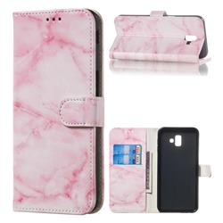 Pink Marble PU Leather Wallet Case for Samsung Galaxy J6 Plus / J6 Prime
