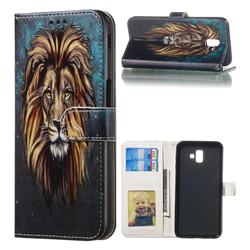 Ice Lion 3D Relief Oil PU Leather Wallet Case for Samsung Galaxy J6 Plus / J6 Prime