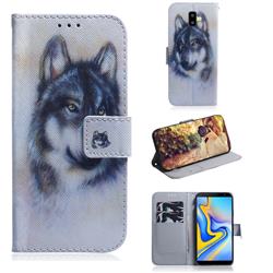 Snow Wolf PU Leather Wallet Case for Samsung Galaxy J6 Plus / J6 Prime