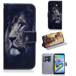 Lion Face PU Leather Wallet Case for Samsung Galaxy J6 Plus / J6 Prime