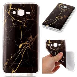 Black Gold Soft TPU Marble Pattern Case for Samsung Galaxy J7 2015 J700