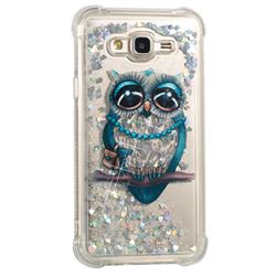 Sweet Gray Owl Dynamic Liquid Glitter Sand Quicksand Star TPU Case for Samsung Galaxy J7 2015 J700