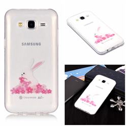Cherry Blossom Rabbit Super Clear Soft TPU Back Cover for Samsung Galaxy J7 2015 J700